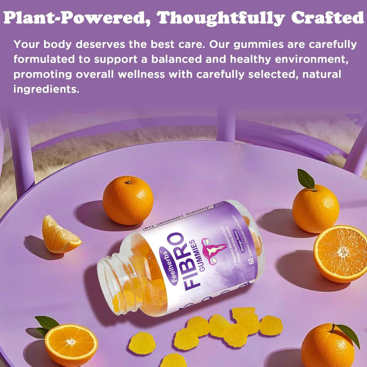 Fibro Gummies for Women Ovarian, Multivitamin Gummies for Hormone Balance, Ovarian Support Inositol Gummy with Vitamin A, E, and Minerals, 60 Count
