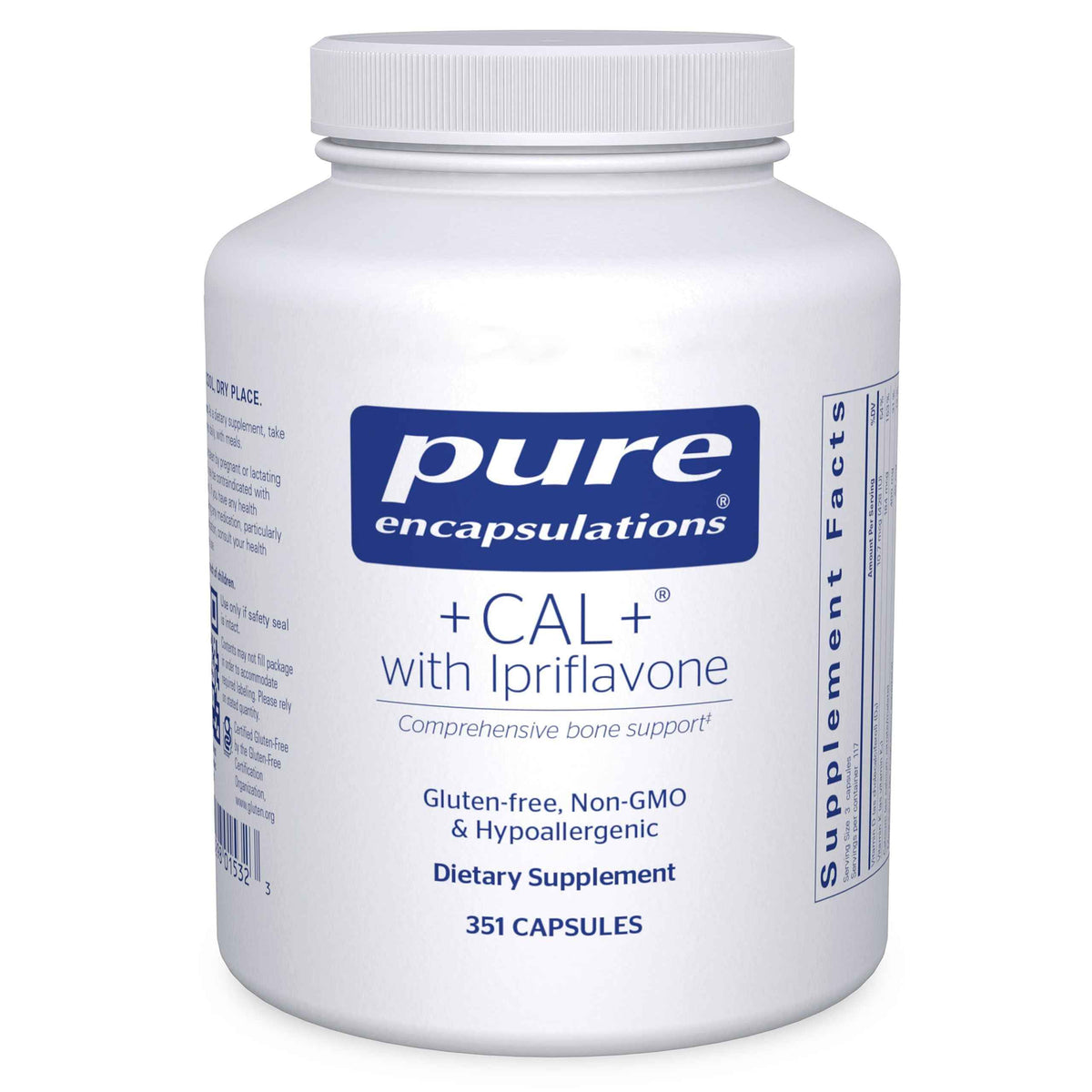 Pure Encapsulations +Cal+ with Ipriflavon - Mineral, Vitamin, and Herbal Supplement to Promote Skeletal Strength - 351 Capsules
