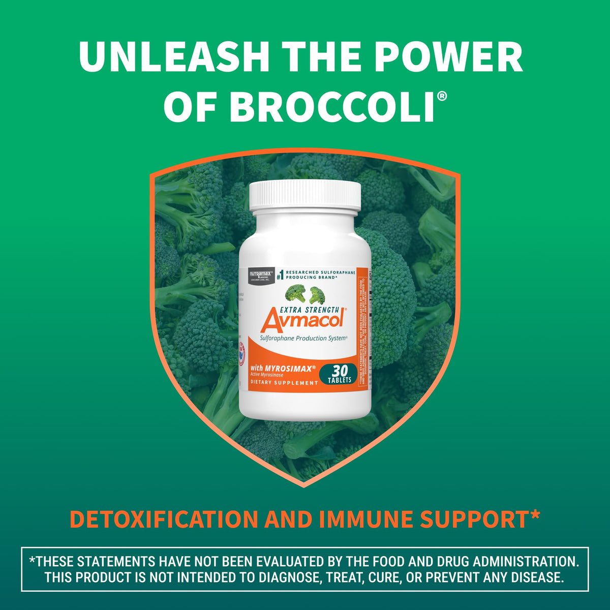 Nutramax Avmacol Extra Strength Sulforaphane Producing Supplement, 75 Tabs - Detoxification Support, #1 Researched Sulforaphane Producing Brand, with Glucoraphanin & Myrosinase, Published Studies