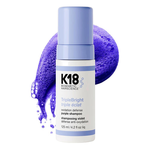 K18 TripleBright Oxidation Defense Purple Shampoo - For All Highlighted + Lifted Hair Tones (4.2 Fl oz)