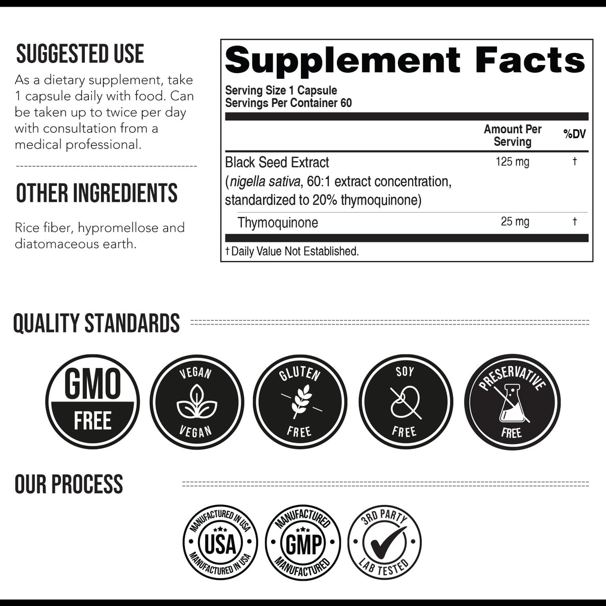 20% Thymoquinone Black Seed Extract Capsules - TQ-Advanced 4X: Potent Thymoquinone Concentration Available - 60:1 Concentrate from Nigella Sativa