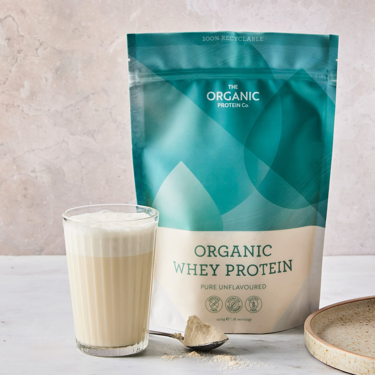 The Organic Protein Co. - Pure Unflavoured Organic Whey Protein Powder - SOYA & Gluten Free w