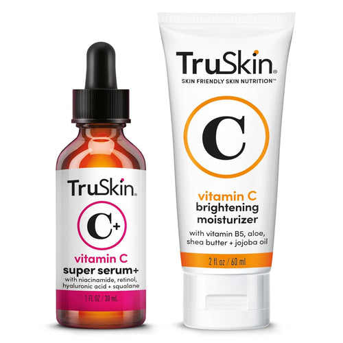 TruSkin Vitamin C Super Serum & Moisturizer Duo, 1 fl oz & 2 fl oz - Two-step Vitamin C routine to brighten, hydrate and support smoother, firmer-looking skin