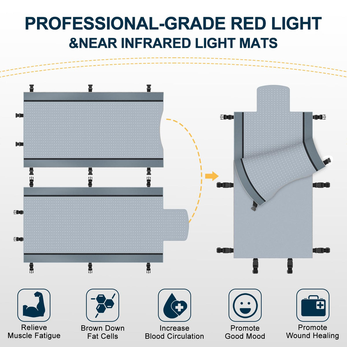 Red Light Therapy for Body - Full Body Red Light Therapy Mat, 71.0x33.33in, 2570Pcs
