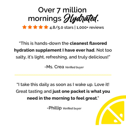 ROUTINE Morning Daily Hydration - Electrolyte Powder Packets - Lemon, Apple Cider Vinegar & Sea Salt Drink Mix - Sugar-Free, Keto & Paleo-Friendly - 3rd-Party