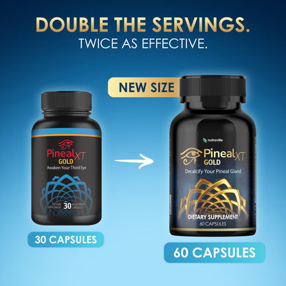 Pineal XT Gold Pineal Gland Supplement, Third Eye Awakening - Focus and Memory Supplement for Brain, 7 Powerful Ingredients Detox and Activate Your Pineal Gland, 30 Count, 1 Daily