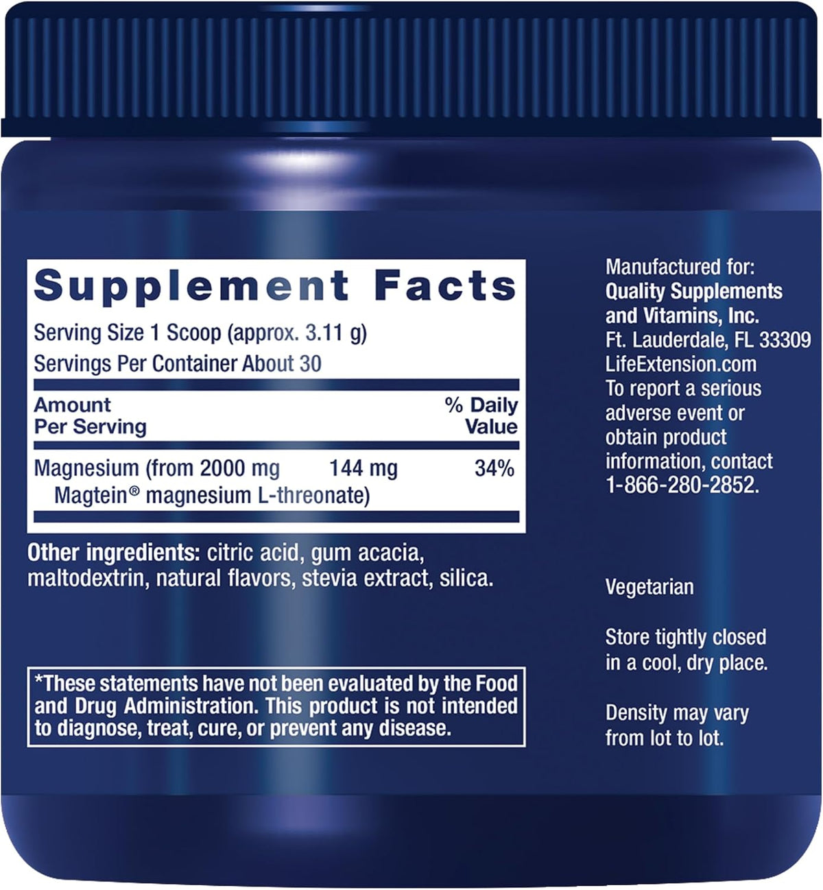 Life Extension Neuro-Mag Magnesium L-Threonate Powder (Tropical Punch) - Ultra-Absorbable Magnesium - Supports Memory, Focus, Cognitive Function & Mood - Gluten free, Non-GMO, Vegetarian (30 Servings) - Tropical Punch Powder Mix for Memory, Recall Speed &