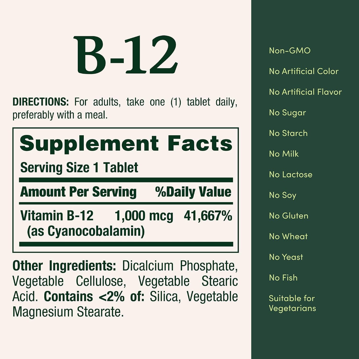 Nature's Bounty Vitamin B12 1000 mcg Caplets – 200 Count