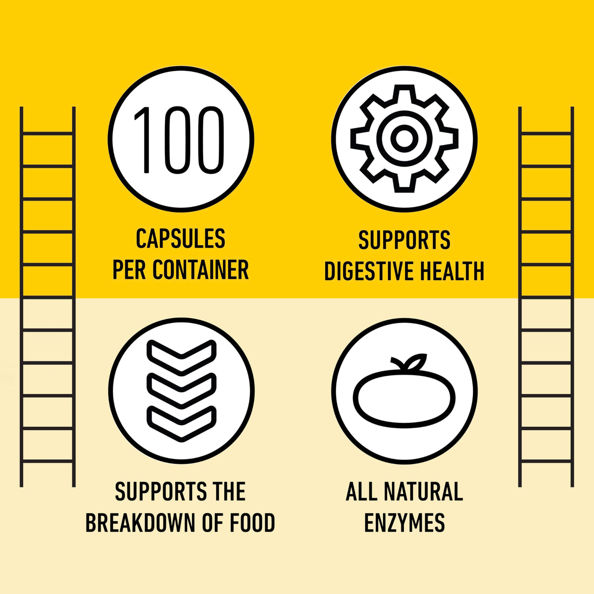 Complete Natural Products Digestive Enzyme Capsules, 550mg, 100ct - Plant-Based Formula