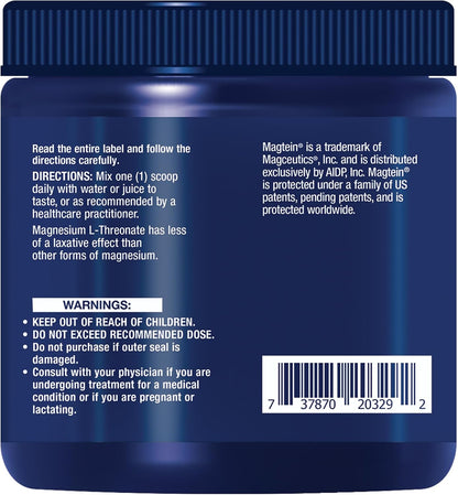 Life Extension Neuro-Mag Magnesium L-Threonate Powder (Tropical Punch) - Ultra-Absorbable Magnesium - Supports Memory, Focus, Cognitive Function & Mood - Gluten free, Non-GMO, Vegetarian (30 Servings) - Tropical Punch Powder Mix for Memory, Recall Speed &