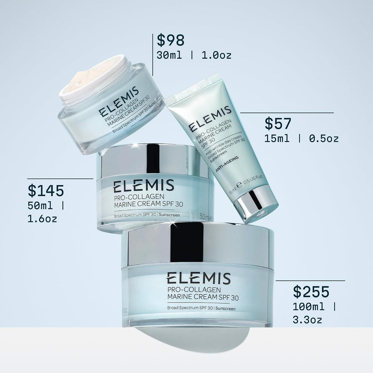 ELEMIS Pro-Collagen Marine Cream SPF 30 – Anti-Wrinkle Moisturizer with Broad-Spectrum SPF