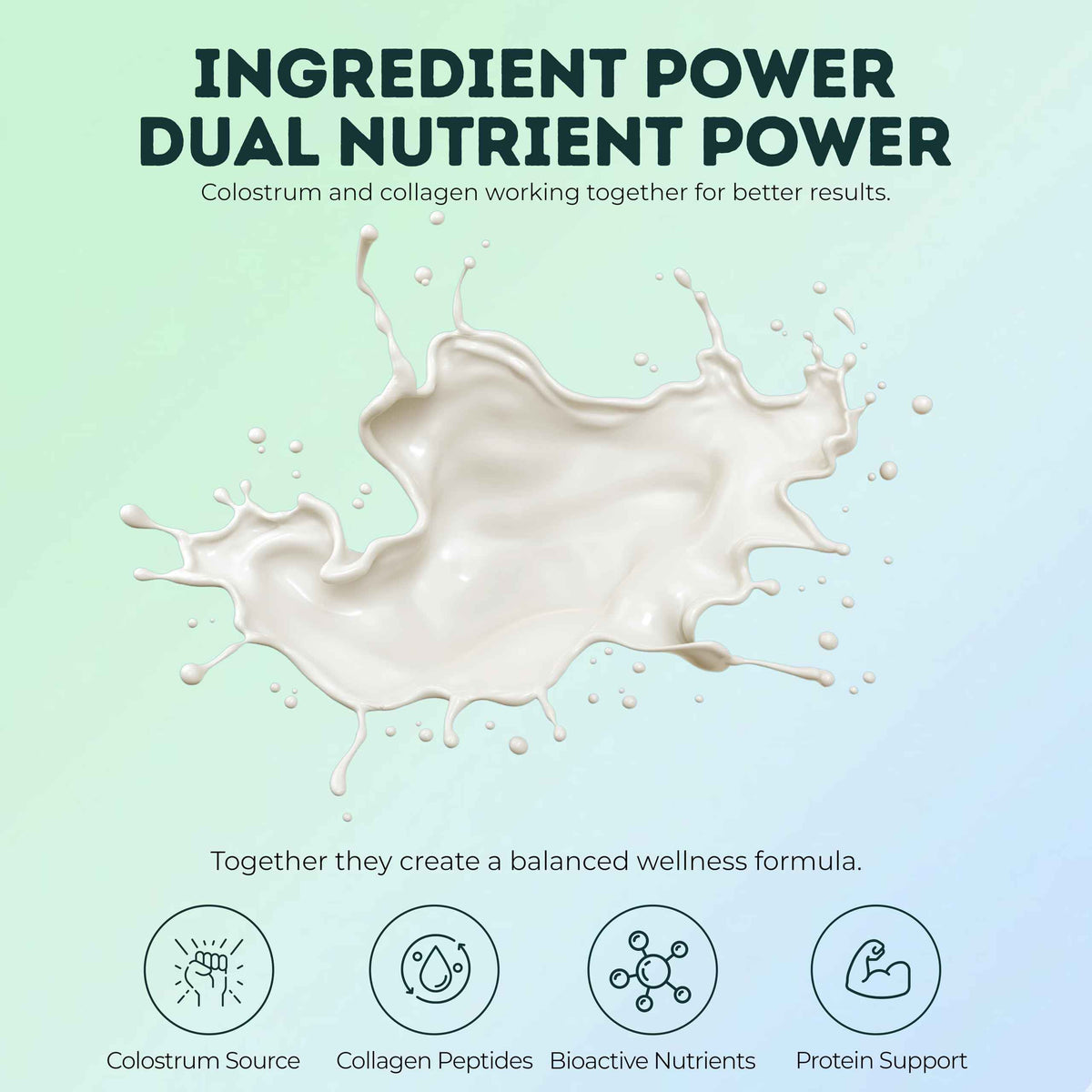 Bovine Colostrum and Hydrolyzed Collagen Peptides Powder Supplement for Women & Men - Supports Gut Health, Joint & Bone Health, Hair Skin Nails - Grass-Fed, Non-GMO, Gluten Free, 300g (30 Servings)