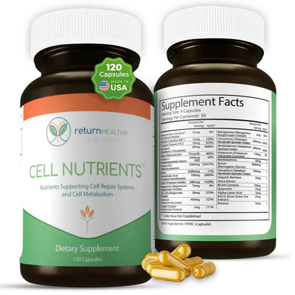 Return Healthy Cell Nutrients - Promotes Cell and Membrane Repair & Cell Metabolism - Helps Fight Tick-Borne Infections & More - Mitochondrial Supplements - Non-GMO, Vegan, 120 caps