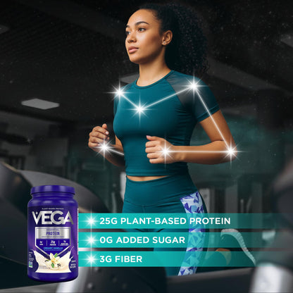 Vega Essential Protein - 25g Plant Based Protein Powder, Creamy Vanilla, Vegan for a Dairy-Free Vanilla Shake - Large Tub, 32.5oz (20 Servings)