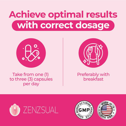 ZENZSUAL Libizenzs - Plant-Based Energy Support Supplement for Women - Caffeine-Free with Maca Root, Ashwagandha & Ginseng - Supports Daily Stamina, Focus & Well-Being - 90 Vegan Capsules