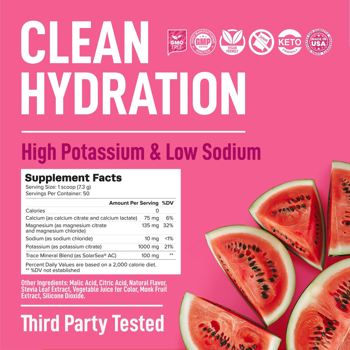 Keppi Electrolytes Powder - Watermelon Flavor - 50 Servings - Electrolytes Powder No Sugar for Hydration - Keto & Fasting Friendly Electrolyte Drink w/Magnesium