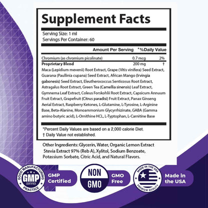 Nature’s NutriWave NeuroSilence Liquid Drops - Natural Botanical Blend - Non-GMO, Easy-to-Use Daily Formula - Made in USA, GMP-Certified Facility - 2oz Bottle, 60 Servings, 1 Month Supply