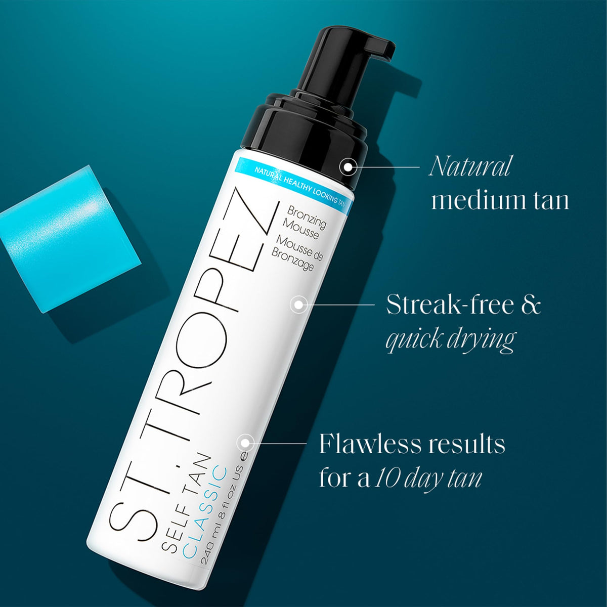 St.Tropez Classic Bronzing Self Tan Mousse for Streak-Free, Golden Tinted, Natural-Looking Tan, 8 Fl Oz