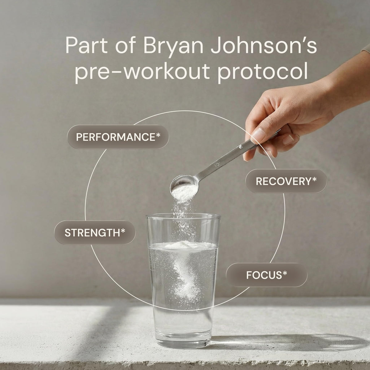 Blueprint Bryan Johnson Creatine Monohydrate Powder - Amino Acid Powder - Supplement Supports Muscle Growth, Recovery, Strength & Focus - Unflavored Creatine for Women & Men - 5g Dose - 100 Servings