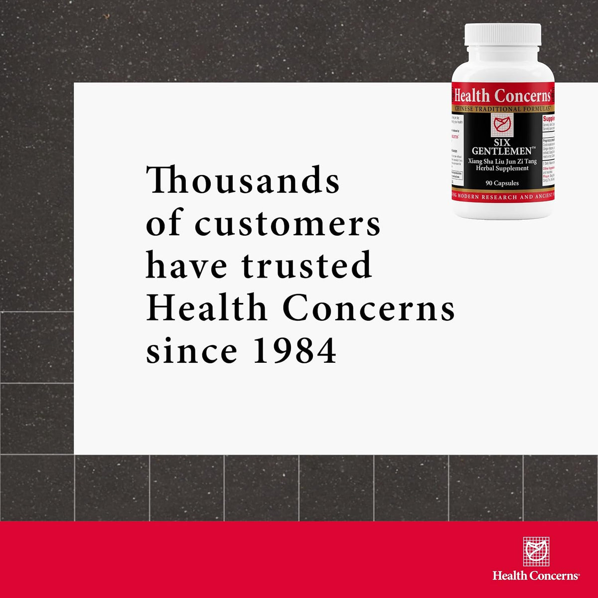Health Concerns Six Gentlemen - Digestive Health & Qi Support Supplement - Licorice Root, Ginger & Codonopsis Formula - Bloating, Gas, Nausea - 90 Capsules - Chinese Herbal Medicine