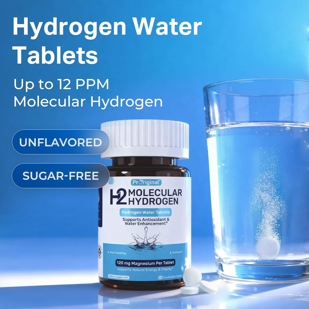 Lemon Flavor + Unflavored - 120 mg Magnesium-Based Reaction System - 120 Tablets Total