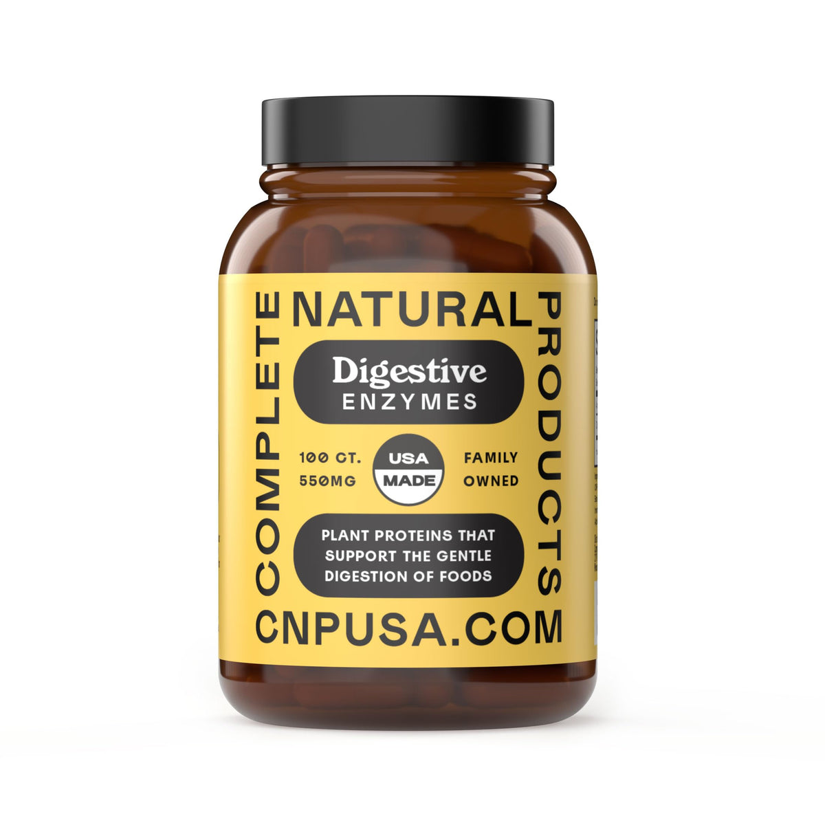 Complete Natural Products Digestive Enzyme Capsules, 550mg, 100ct - Plant-Based Formula