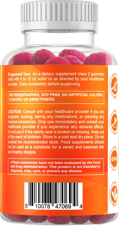 Vitamatic Magnesium Gummies 600mg per Serving - 60 Vegan Count for Relaxation, Muscle, Bone, and Energy Support