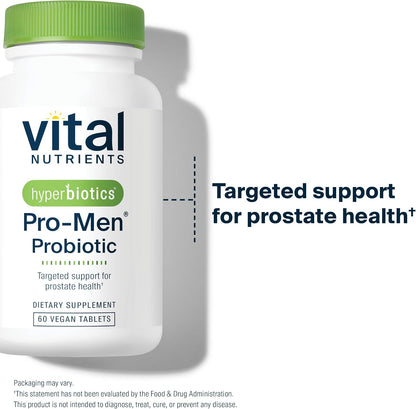 Hyperbiotics Vital Nutrients Pro Men Probiotics - Vegan Advanced Probiotics for Men - Clinically Studied for Prostate Health, Digestive Balance and Gut Health - Gluten, Dairy, Soy Free - 60 Tablets