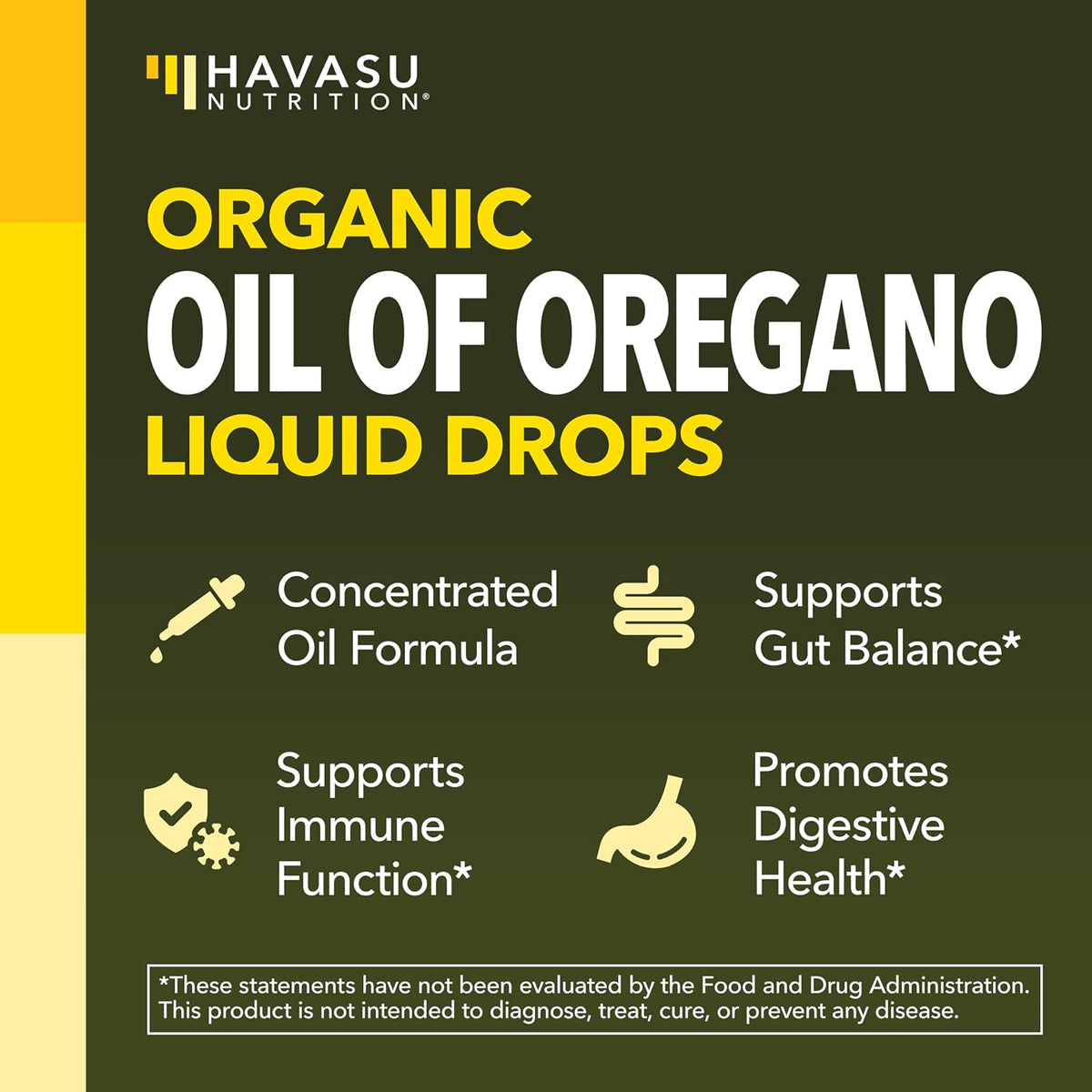 Organic Oil of Oregano Drops, 200 Servings, 1 Fl Oz High Strength Carvacrol - Oregano Oil Liquid Drops for Daily and Seasonal Immune Support, 6 Month Supply, Alcohol Free, Non-GMO, USDA Certified, Vegan