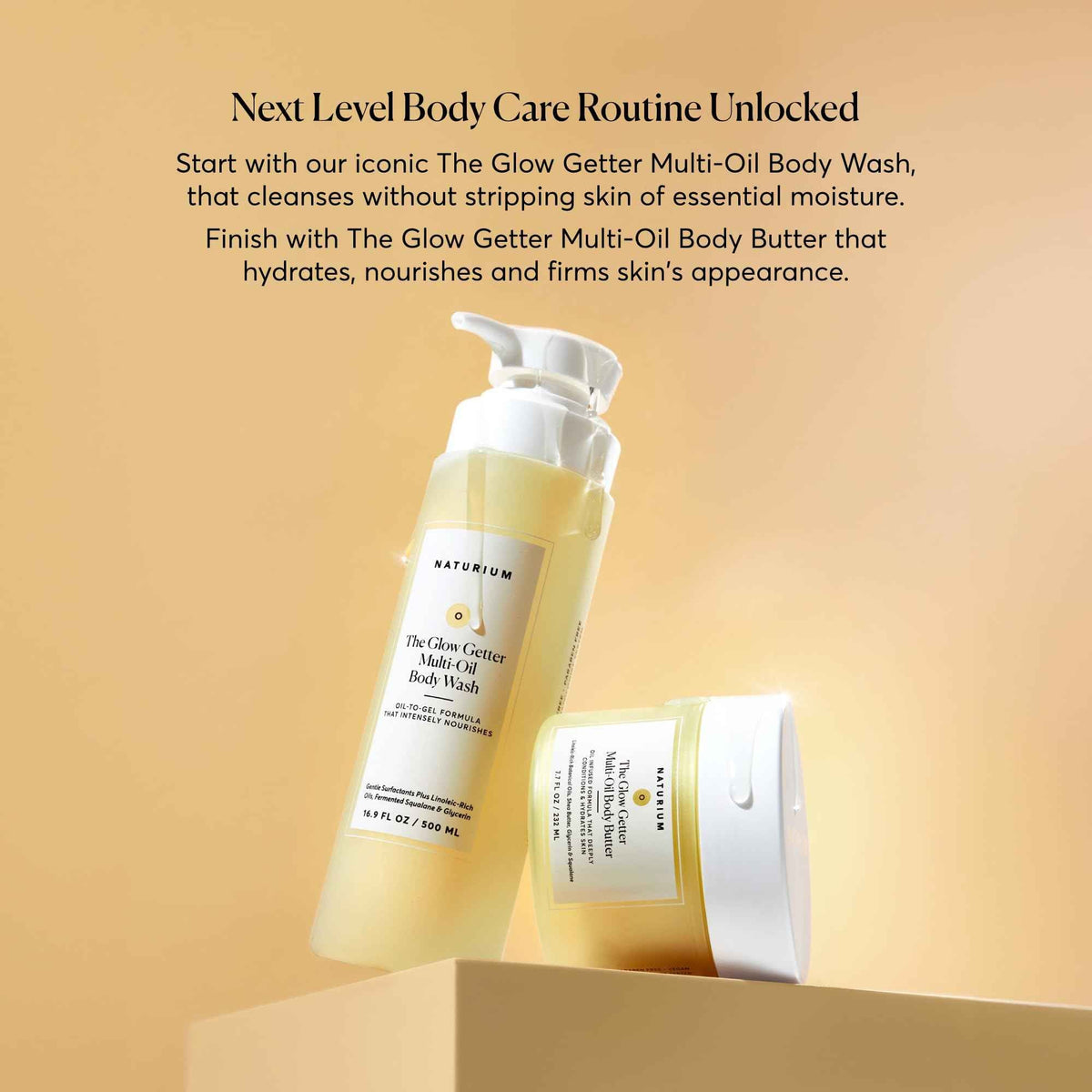 Naturium The Glow Getter Whipped Multi-Oil Body Butter, Firming Cream & Body Moisturizer with Shea Butter, 7.7 fl oz