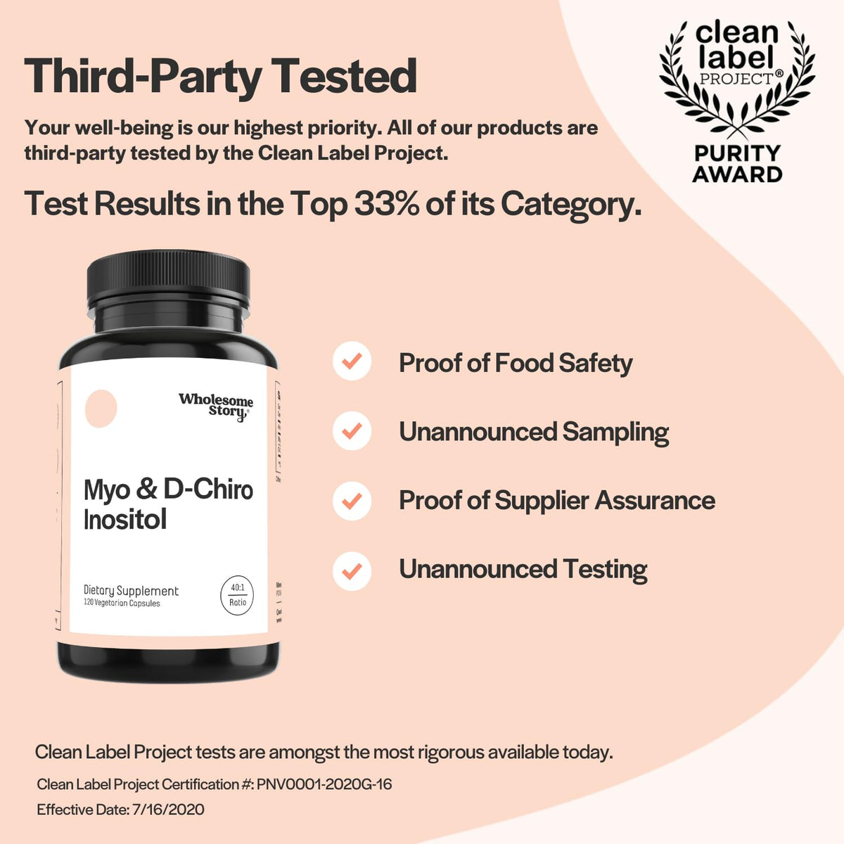 Myo-Inositol & D-Chiro Inositol Blend Capsule - 30-Day Supply - Most Beneficial 40:1 Ratio