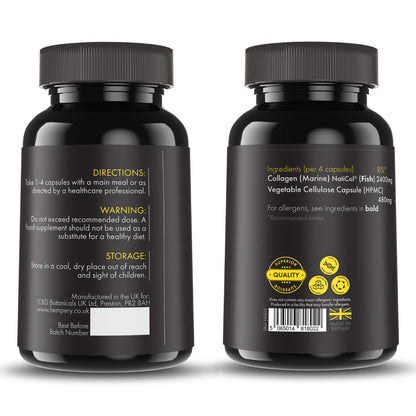 Vitalytes Marine Collagen Supplement 2400mg - 120 Marine Collagen Capsules Made in The UK