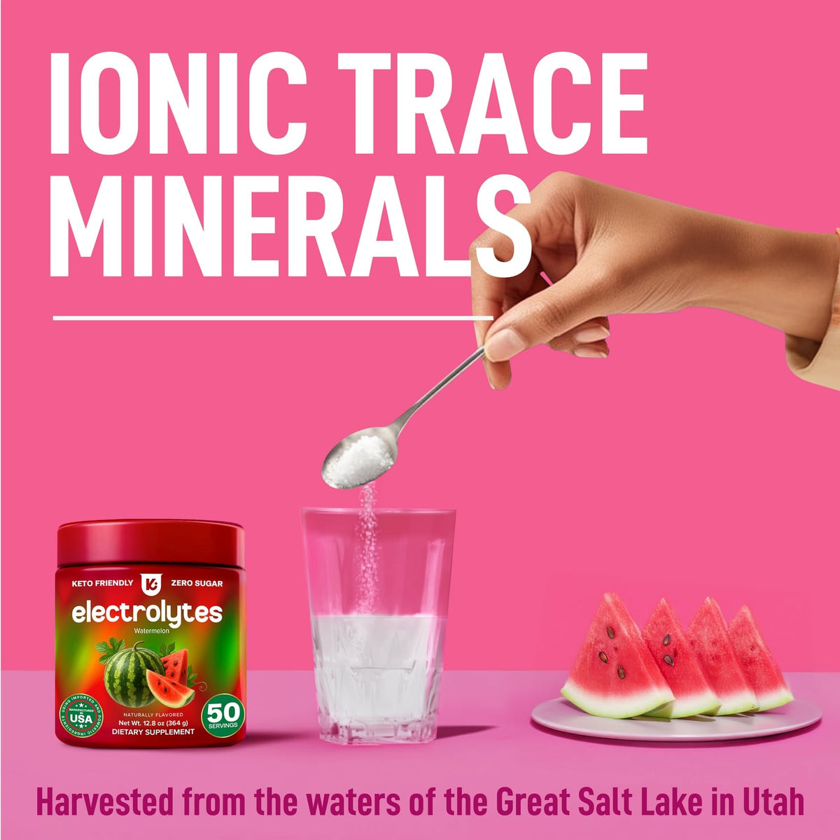 Keppi Electrolytes Powder - Watermelon Flavor - 50 Servings - Electrolytes Powder No Sugar for Hydration - Keto & Fasting Friendly Electrolyte Drink w/Magnesium