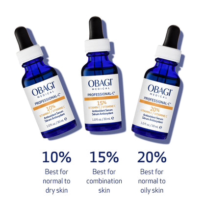 Obagi Professional-C 20% Vitamin C Serum & Hydrate Facial Moisturizer Bundle - Brightens Skin Tone