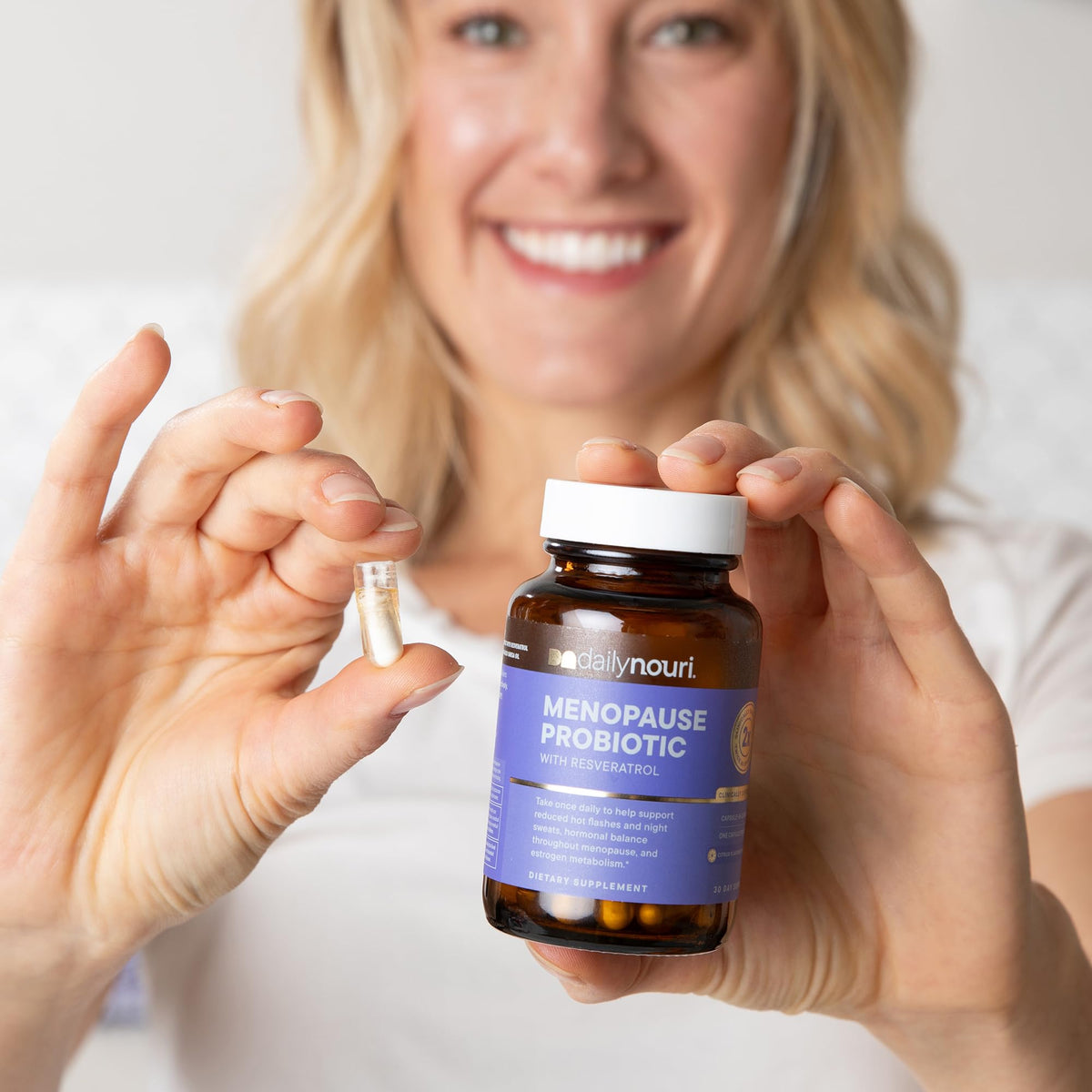 Daily Nouri Menopause Probiotics for Women - Hormonal Balance, Hot Flashes, Night Sweats & Gut Health - 3 Clinically Studied Strains