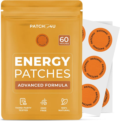 Energy Patches with B12-9-in-1 Biotin, Thiamine & B-Vitamin Complex - Natural Caffeine For Women & Men, Energy & Focus, 60 Day Supply
