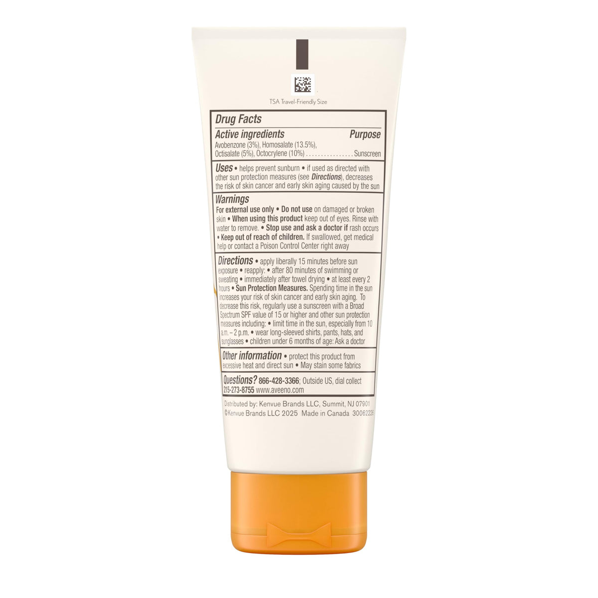 Aveeno Protect + Hydrate Face Sunscreen, SPF 60 Broad Spectrum, for Sensitive Skin, Travel Size, Water Resistant