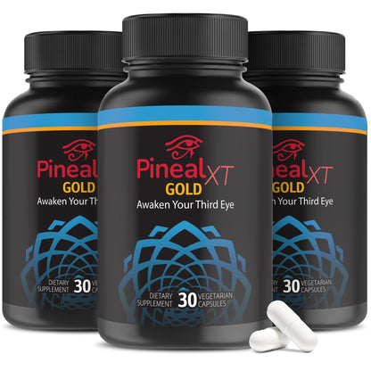 Pineal XT Gold Pineal Gland Supplement, Third Eye Awakening - Focus and Memory Supplement for Brain, 7 Powerful Ingredients Detox and Activate Your Pineal Gland, 30 Count, 1 Daily