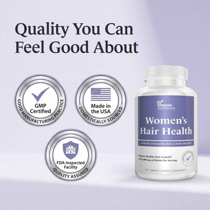 Dr Vitamin Women's Hair Health - Hair, Skin & Nails Support with Biotin & Collagen - 60 Tablets