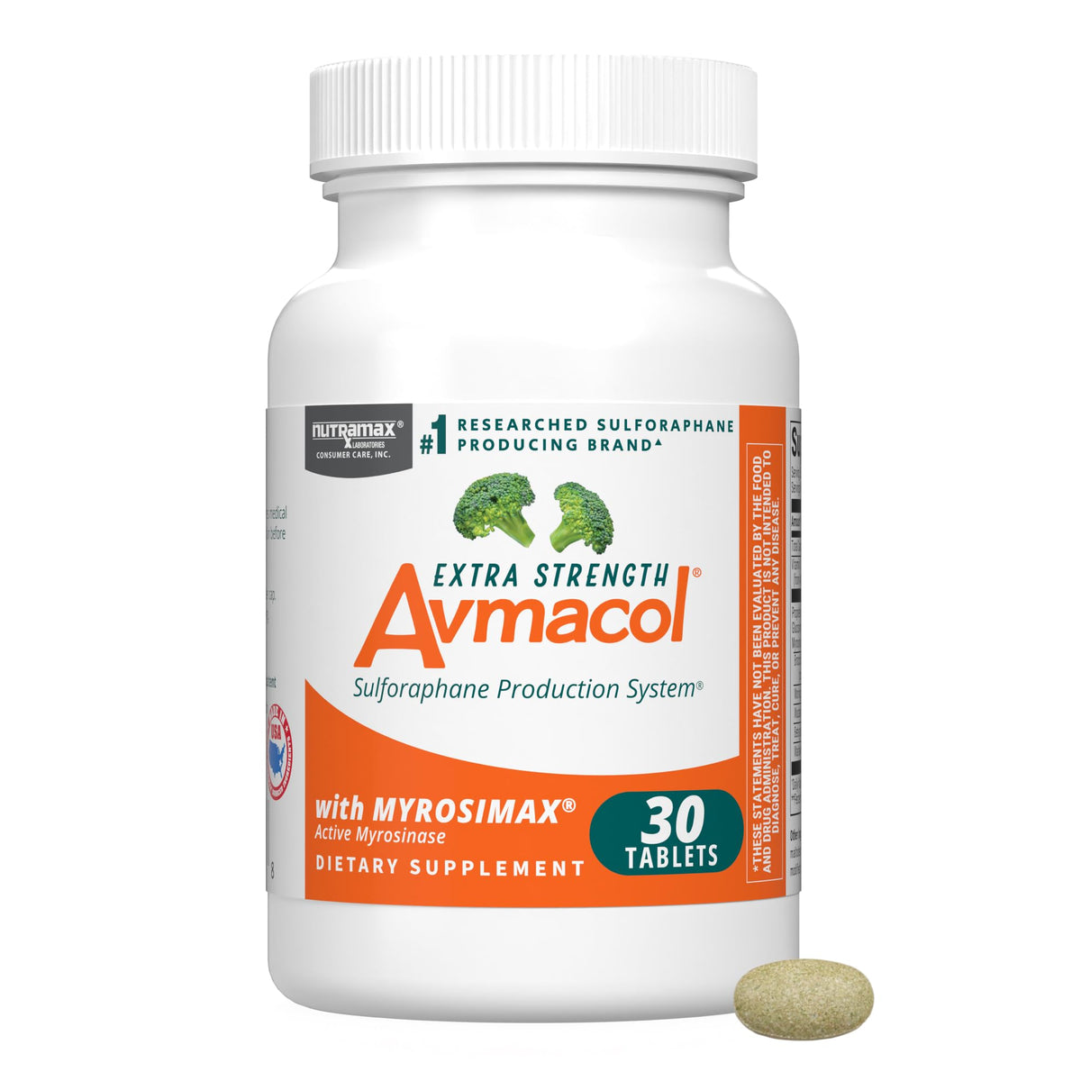 Nutramax Avmacol Extra Strength Sulforaphane Producing Supplement, 75 Tabs - Detoxification Support, #1 Researched Sulforaphane Producing Brand, with Glucoraphanin & Myrosinase, Published Studies