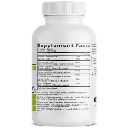 Bronson Liver Detox Advanced Detox & Cleansing Formula 60 Capsules - Liver Health Support with Milk Thistle, Dandelion Extract, Turmeric, Artichoke Leaf & Beet Root, Non-GMO, Soy-Free