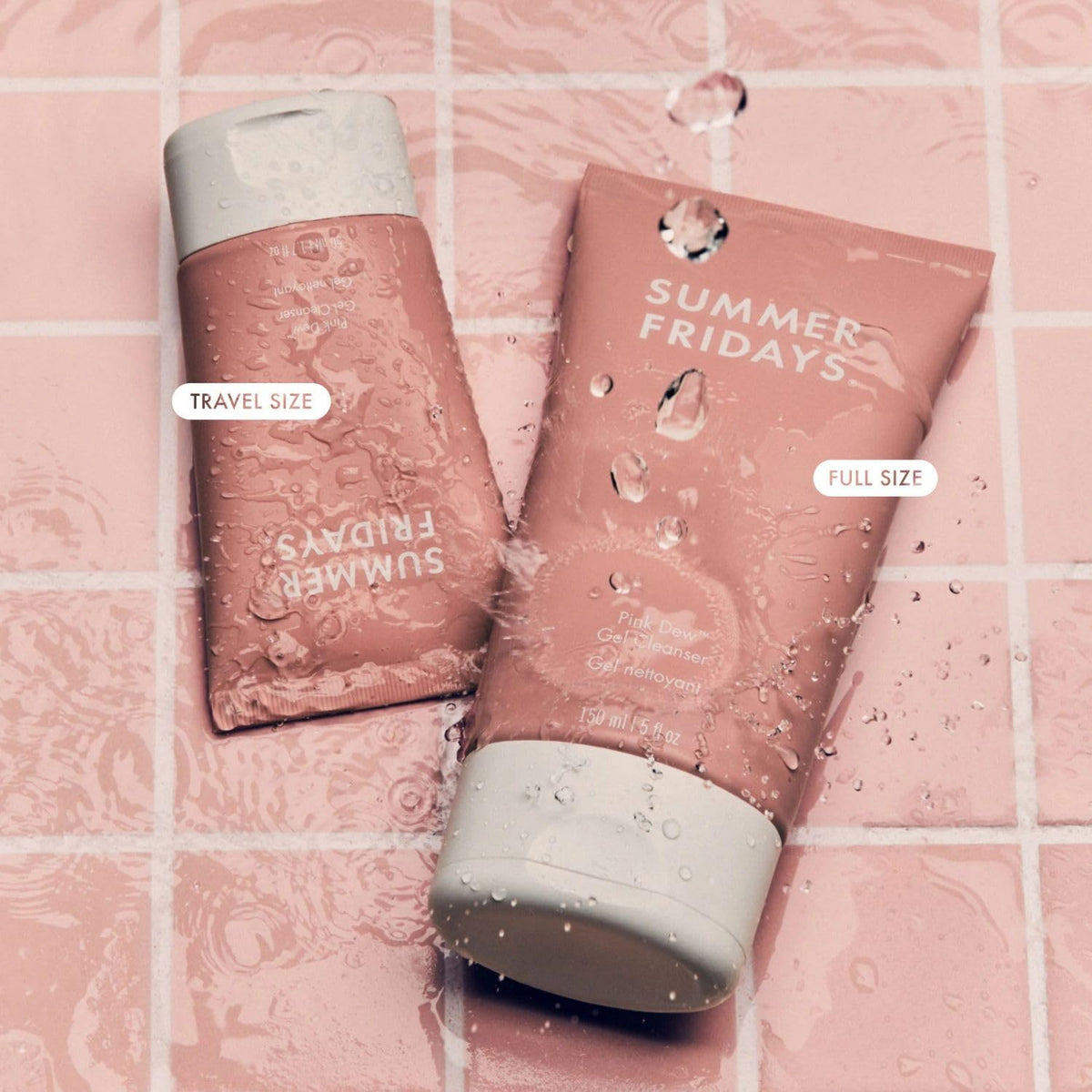 Summer Fridays Pink Dew Gel Facial Cleanser - pH-Balanced Foaming Gel Face Wash for Oily, Blemish-Prone + Sensitive Skin - Refreshing + Hydrating Gentle Face Cleanser for Soft, Radiant Skin(1.7 fl oz)