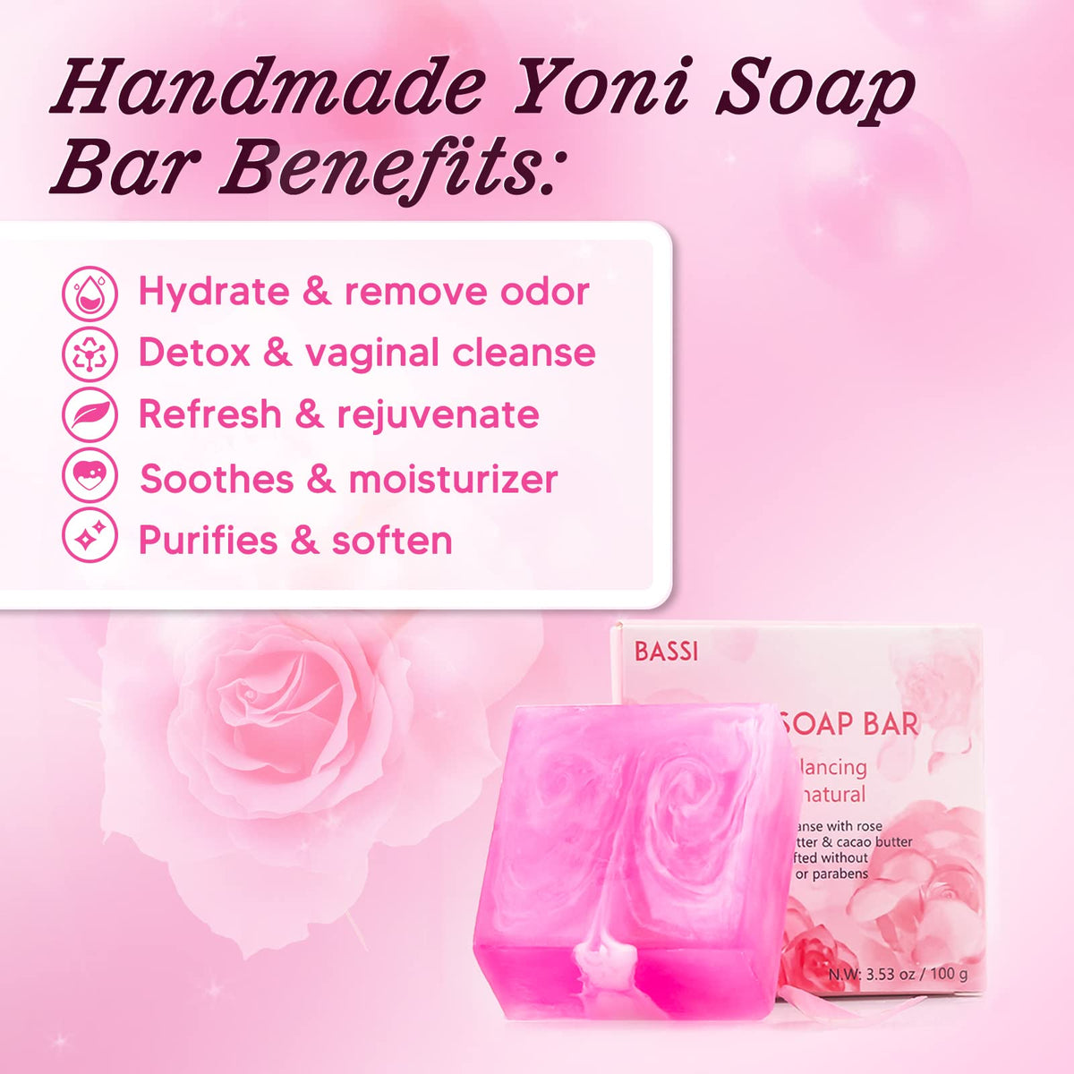 Feminine Wash & Yoni Oil & Yoni Soap Set for Women, Yoni Wash for Vaginal Ph Balance Remove Odor