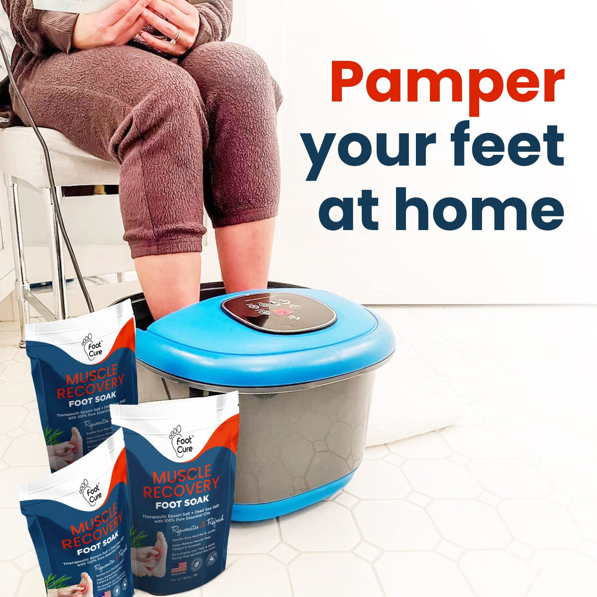 Muscle Relief Foot Soak with Epsom Salts - All Natural Salts for Post Workout Recovery
