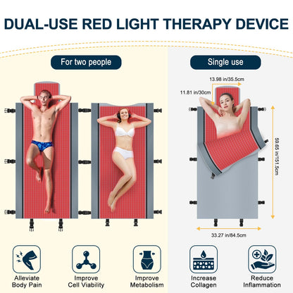 Red Light Therapy for Body - Full Body Red Light Therapy Mat, 71.0x33.33in, 2570Pcs