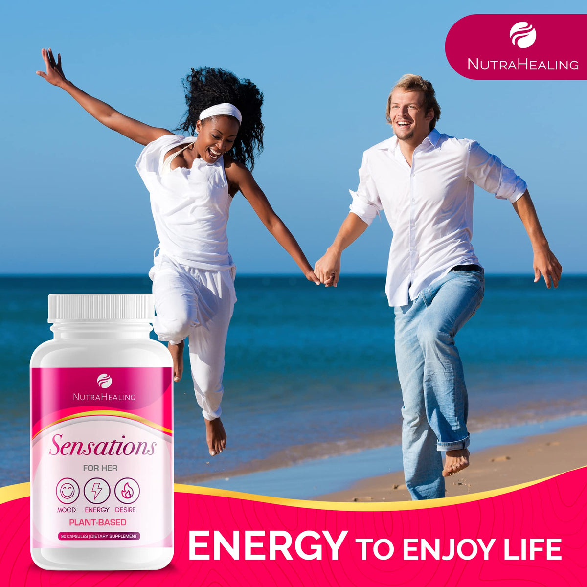 Sensations - Hormone Balance for Women - Mood, Energy & Libido Booster - Natural Plant-Based