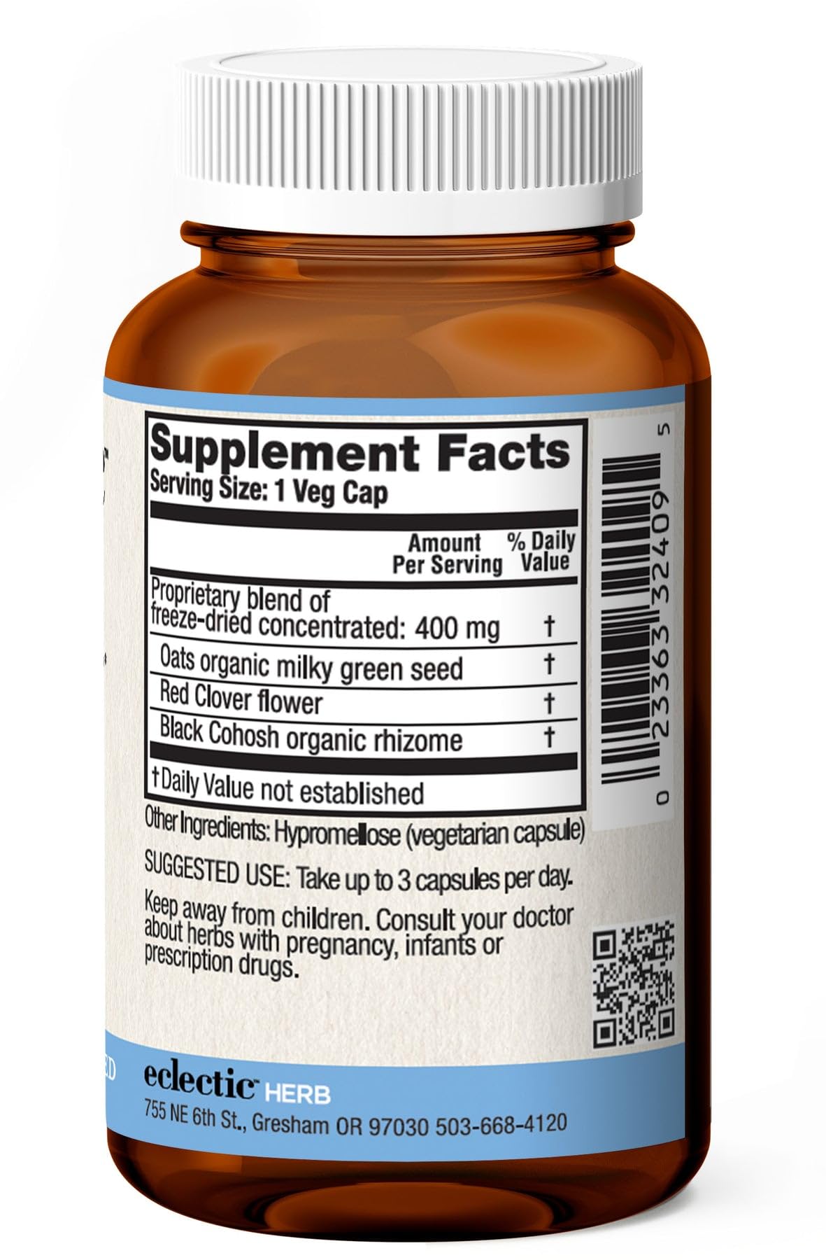 Eclectic Institute Raw Fresh Freeze-Dried Menopause Support - 45 CT (400 mg)