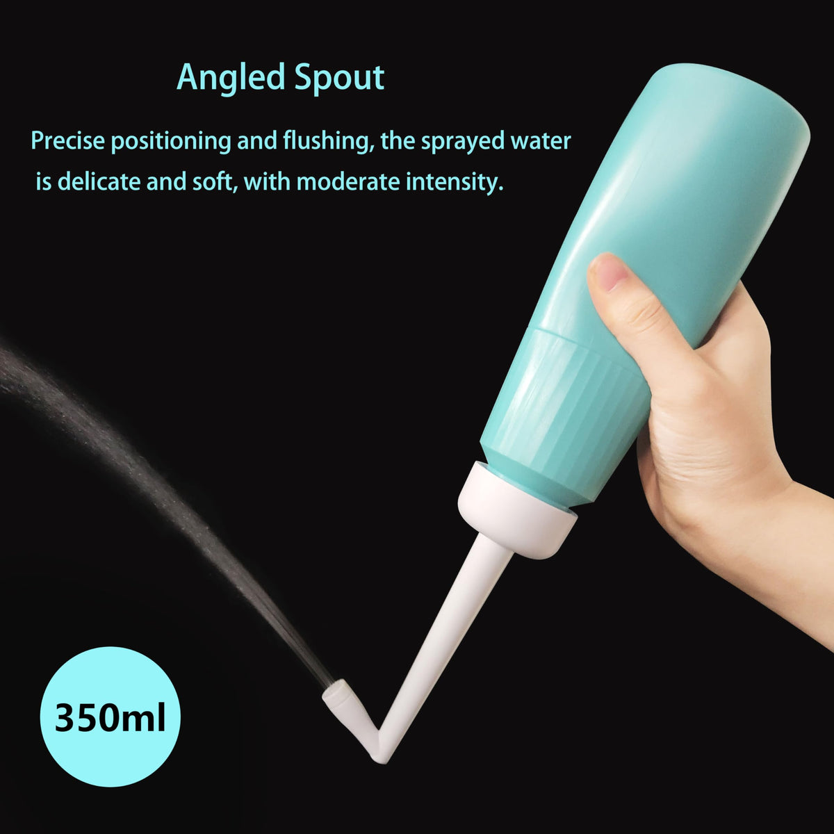 Portable 11.8 Oz Bidet, Feminine Care Irrigator, Retractable Nozzle Travel Bidet with 60° Elbow