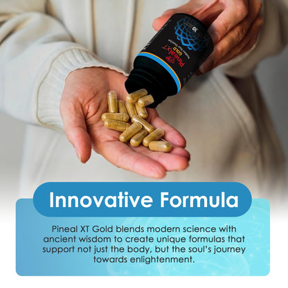 Pineal XT Gold Pineal Gland Supplement, Third Eye Awakening - Focus and Memory Supplement for Brain, 7 Powerful Ingredients Detox and Activate Your Pineal Gland, 30 Count, 1 Daily