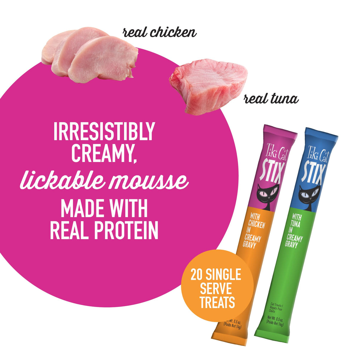 Tiki Cat Stix Mousse - 0.5 oz, 50 Count
